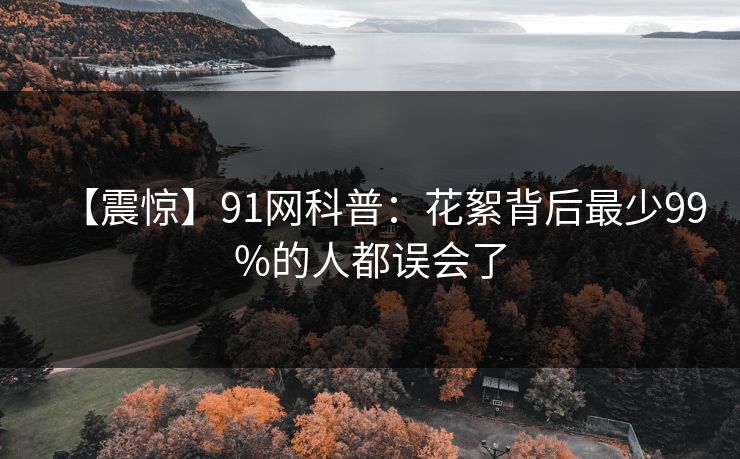 【震惊】91网科普：花絮背后最少99%的人都误会了