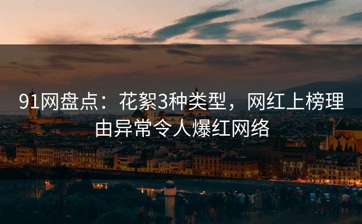 91网盘点：花絮3种类型，网红上榜理由异常令人爆红网络
